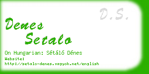 denes setalo business card