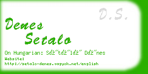 denes setalo business card